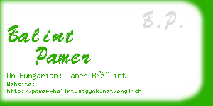balint pamer business card